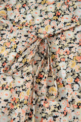 Khaki Boho Floral Printed Tie Waist Flared Sundress Floral Dresses JT's Designer Fashion