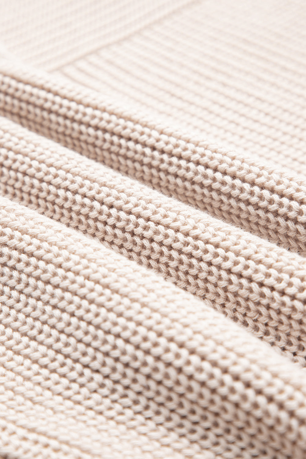Parchment Mixed Texture Patchwork Knitted Puff Sleeve Sweater Sweaters JT's Designer Fashion