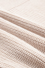 Parchment Mixed Texture Patchwork Knitted Puff Sleeve Sweater Sweaters JT's Designer Fashion