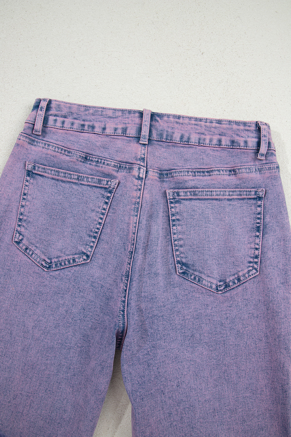 Orchid Petal Vintage Wash Frayed Hem Ankle-length Jeans Jeans JT's Designer Fashion