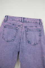 Orchid Petal Vintage Wash Frayed Hem Ankle-length Jeans Jeans JT's Designer Fashion