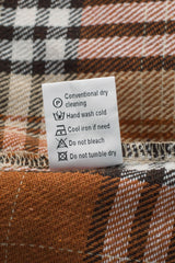 Orange Plaid Color Block Patchwork Shirt Jacket with Pocket Plaid Shackets JT's Designer Fashion