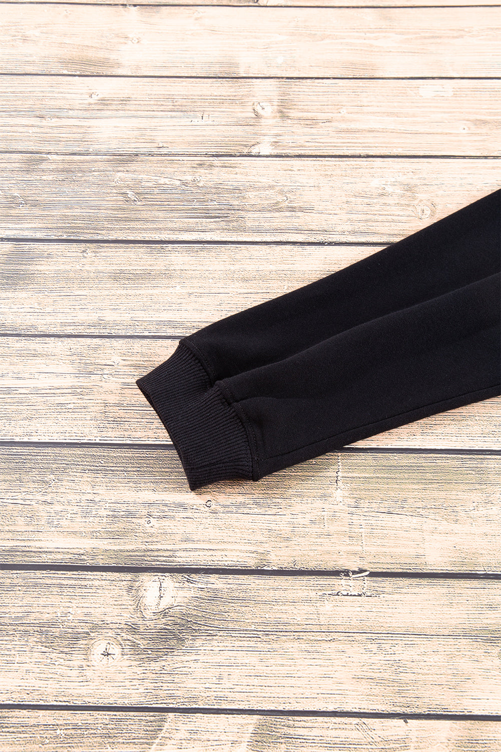 Black Plain Drop Shoulder Crewneck Pullover Sweatshirt Sweatshirts & Hoodies JT's Designer Fashion