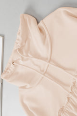 Beige Frill Exposed Seam Cowl Neck Oversized Sweatshirt Sweatshirts & Hoodies JT's Designer Fashion
