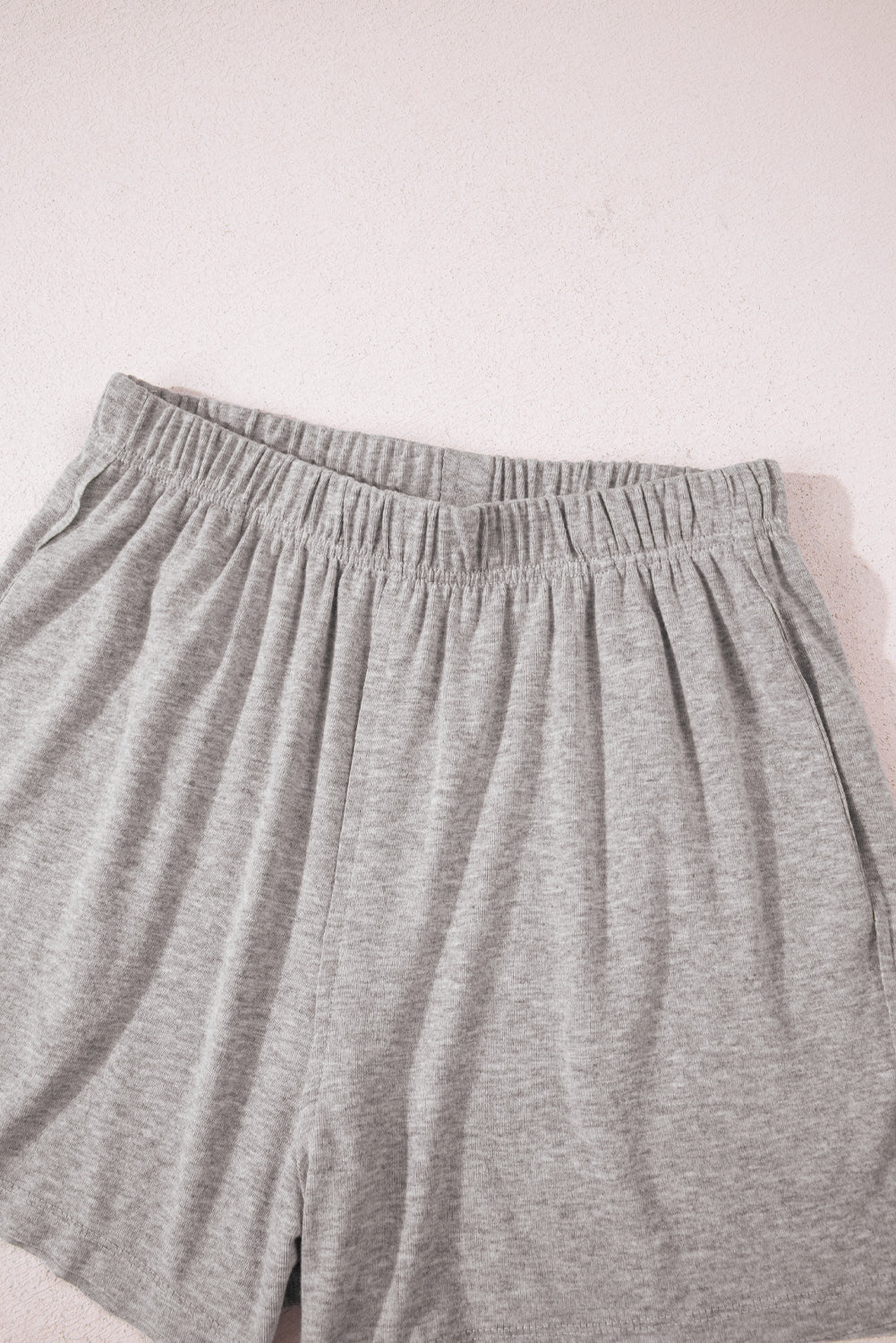 Gray Solid Color Loose Tee 2 Piece Shorts Set Short Sets JT's Designer Fashion
