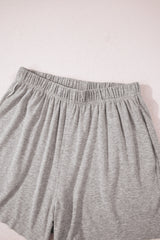Gray Solid Color Loose Tee 2 Piece Shorts Set Short Sets JT's Designer Fashion