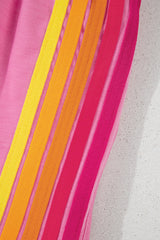 Bonbon Color Block Stripes Elastic High Waist Active Shorts Casual Shorts JT's Designer Fashion