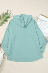 Buttoned High and Low Hem Hoodie Sweatshirts & Hoodies JT's Designer Fashion