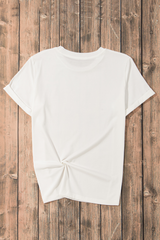 White Sequin Crawfish Potato Lemon Corn Graphic Crewneck T Shirt Graphic Tees JT's Designer Fashion