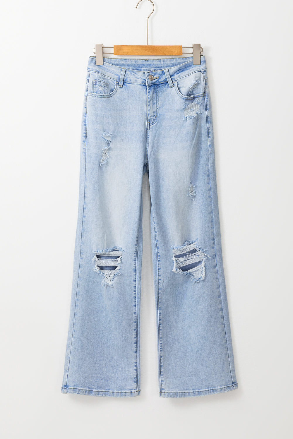 DEAR-LOVER Beau Blue Vintage Light Wash Distressed Flare Jeans Jeans JT's Designer Fashion