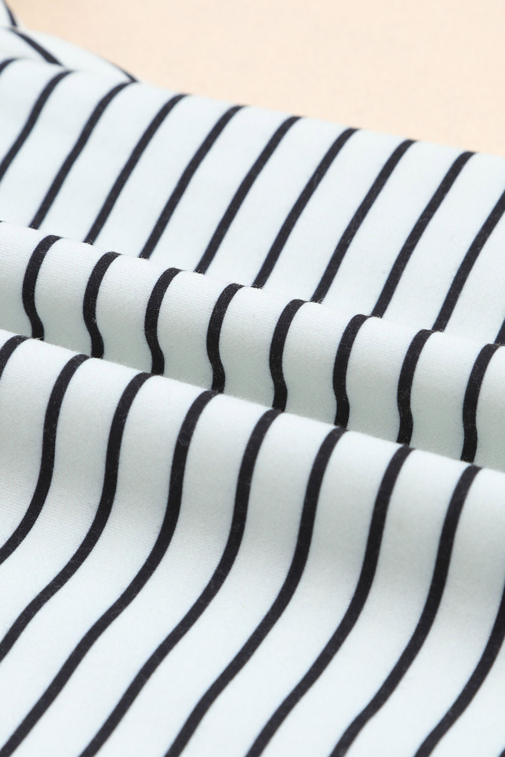 White Striped Thumbhole Drop Shoulder V Neck Top Long Sleeve Tops JT's Designer Fashion