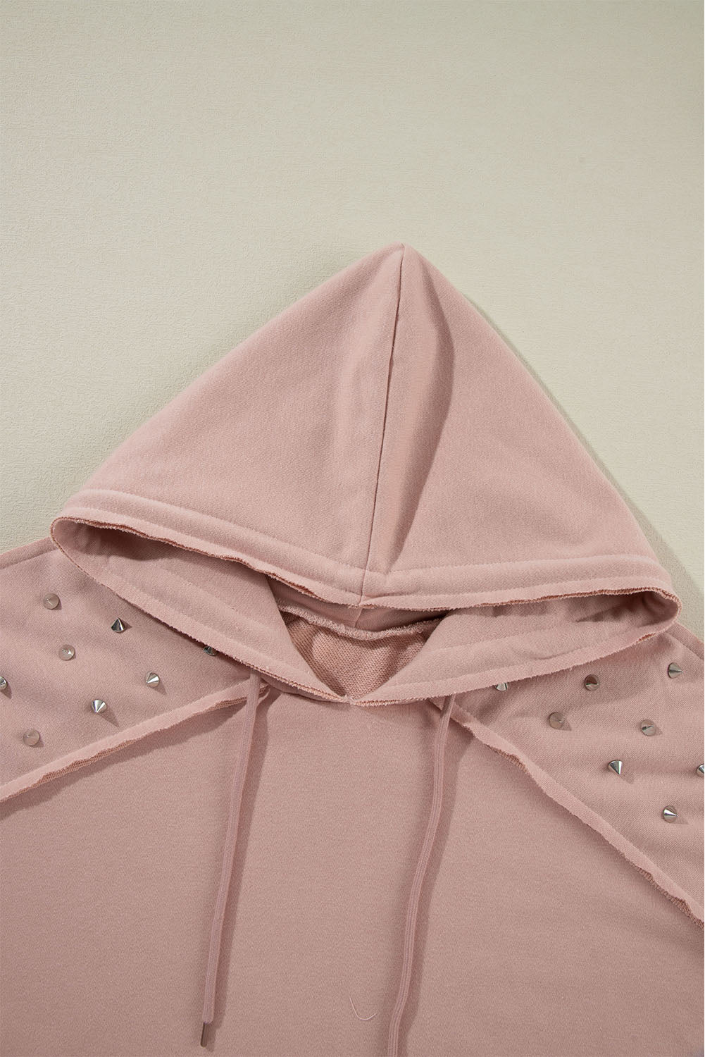 Fushia Solid Color Rivet Stud Raglan Sleeve Hoodie with Pocket Sweatshirts & Hoodies JT's Designer Fashion