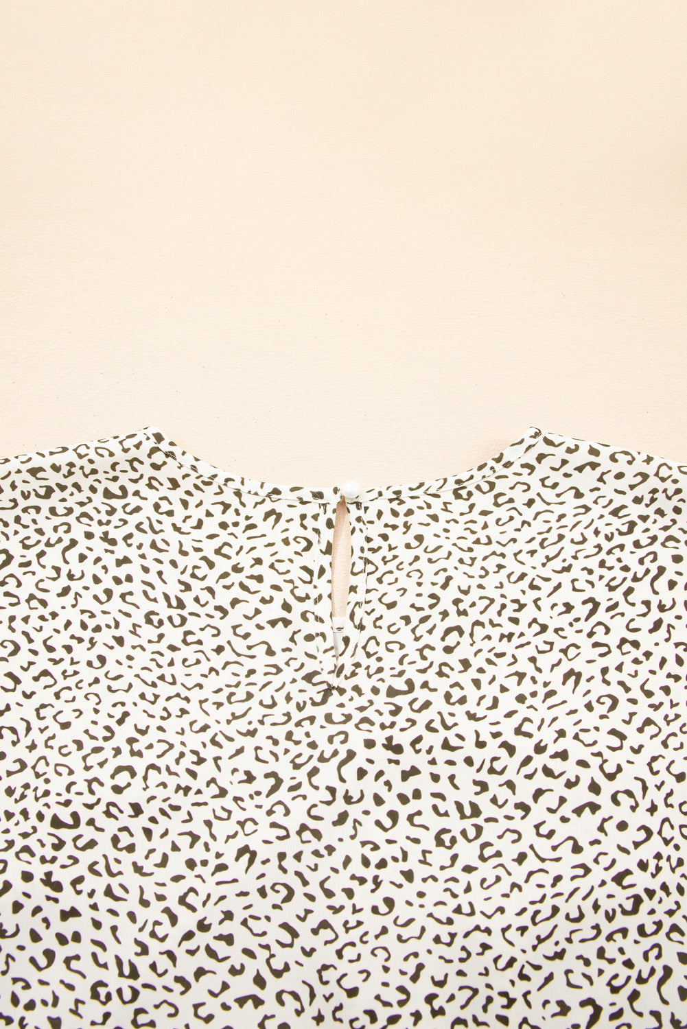 Beige Plus Size Leopard Print Frill Trim Short Sleeve Flared Dress Plus Size Midi Dresses JT's Designer Fashion