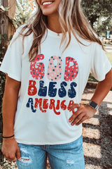 White God Bless America Graphic Tee Graphic Tees JT's Designer Fashion