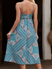 Printed Spaghetti Strap Midi Dress Midi Dresses JT's Designer Fashion