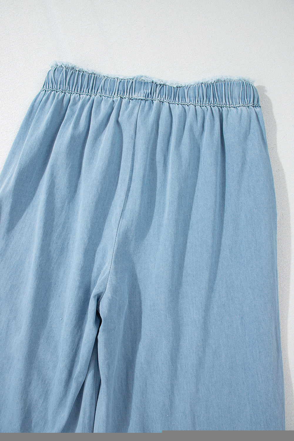Myosotis Light Wash Raw Hem Ruffled Wide Leg Jeans Jeans JT's Designer Fashion