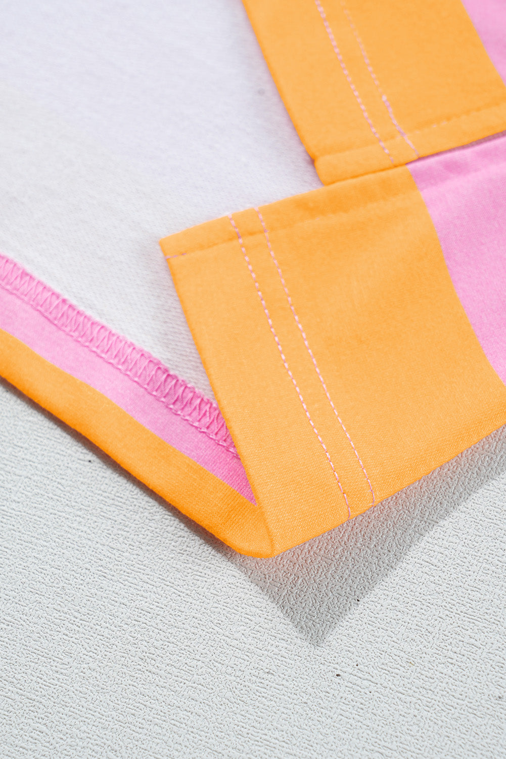Yellow Stripe Color Block Polo Collar Sweatshirt Sweatshirts & Hoodies JT's Designer Fashion