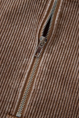 Chestnut Half Zipper Kangaroo Pocket Drawstring Corduroy Hoodie Sweatshirts & Hoodies JT's Designer Fashion