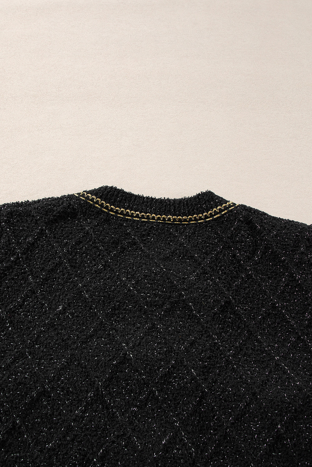 Black Shimmer Flap Pocket Button up Cardigan Cardigans JT's Designer Fashion