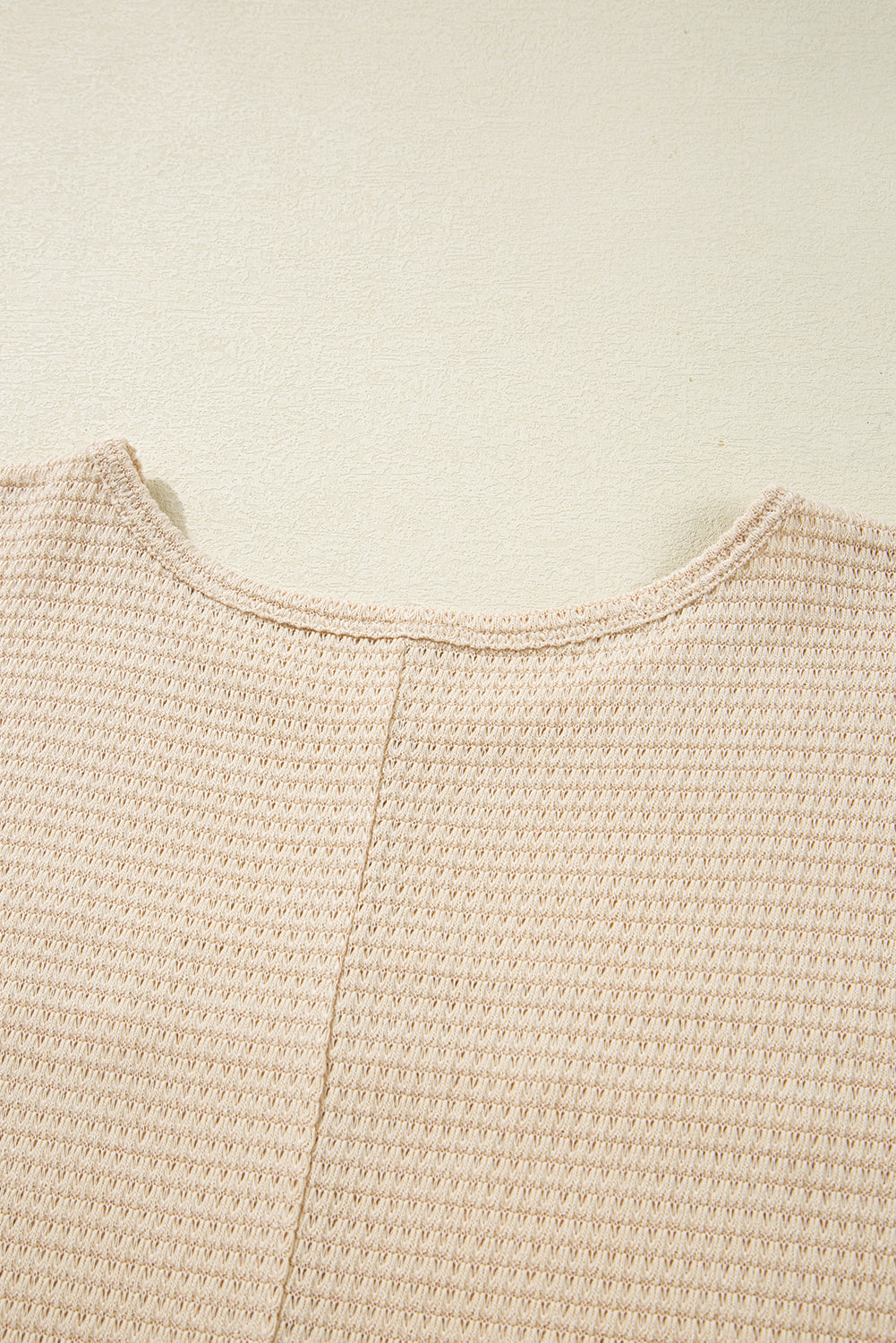 Oatmeal Lace Patchwork Waffle Short Sleeve Plus Size Top Plus Size Tops & Tees JT's Designer Fashion