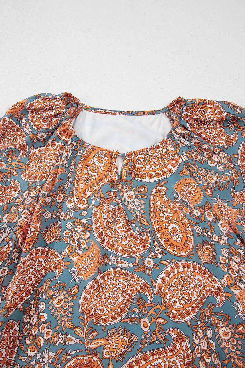 Orange Paisley Print Loose Fit Drawstring High Waist Mini Dress Mini Dresses JT's Designer Fashion