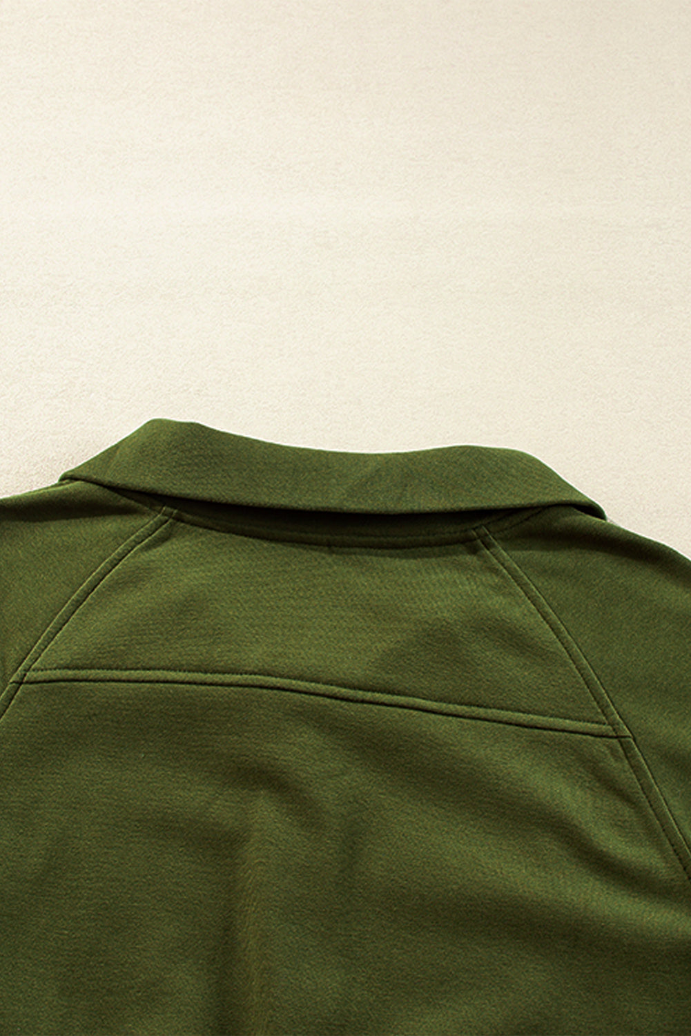 Moss Green Quarter Zip Stand Neck Kangaroo Pocket Sweatshirt Sweatshirts & Hoodies JT's Designer Fashion