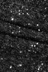 Color black Plus Size Bubble Sleeve V Neck Sequin Dress Plus Size Mini Dresses JT's Designer Fashion