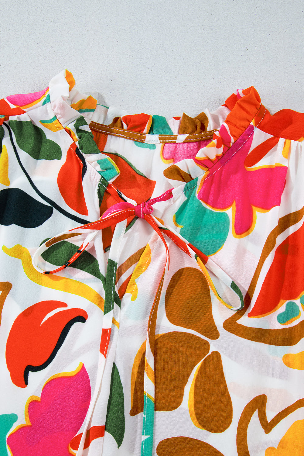 Orange Floral Print Drawstring V Neck Tiered Plus Size Dress Plus Size Maxi Dresses JT's Designer Fashion