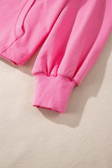 Bonbon Solid Kangaroo Pocket Half Zipper Oversized Hoodie Sweatshirts & Hoodies JT's Designer Fashion