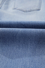 Beau Blue Mineral Wash Raw Hem High Waist Flared Jeans Jeans JT's Designer Fashion