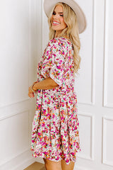 White Abstract Print V Neck Short Sleeve Ruffled Plus Size Mini Dress Plus Size Mini Dresses JT's Designer Fashion
