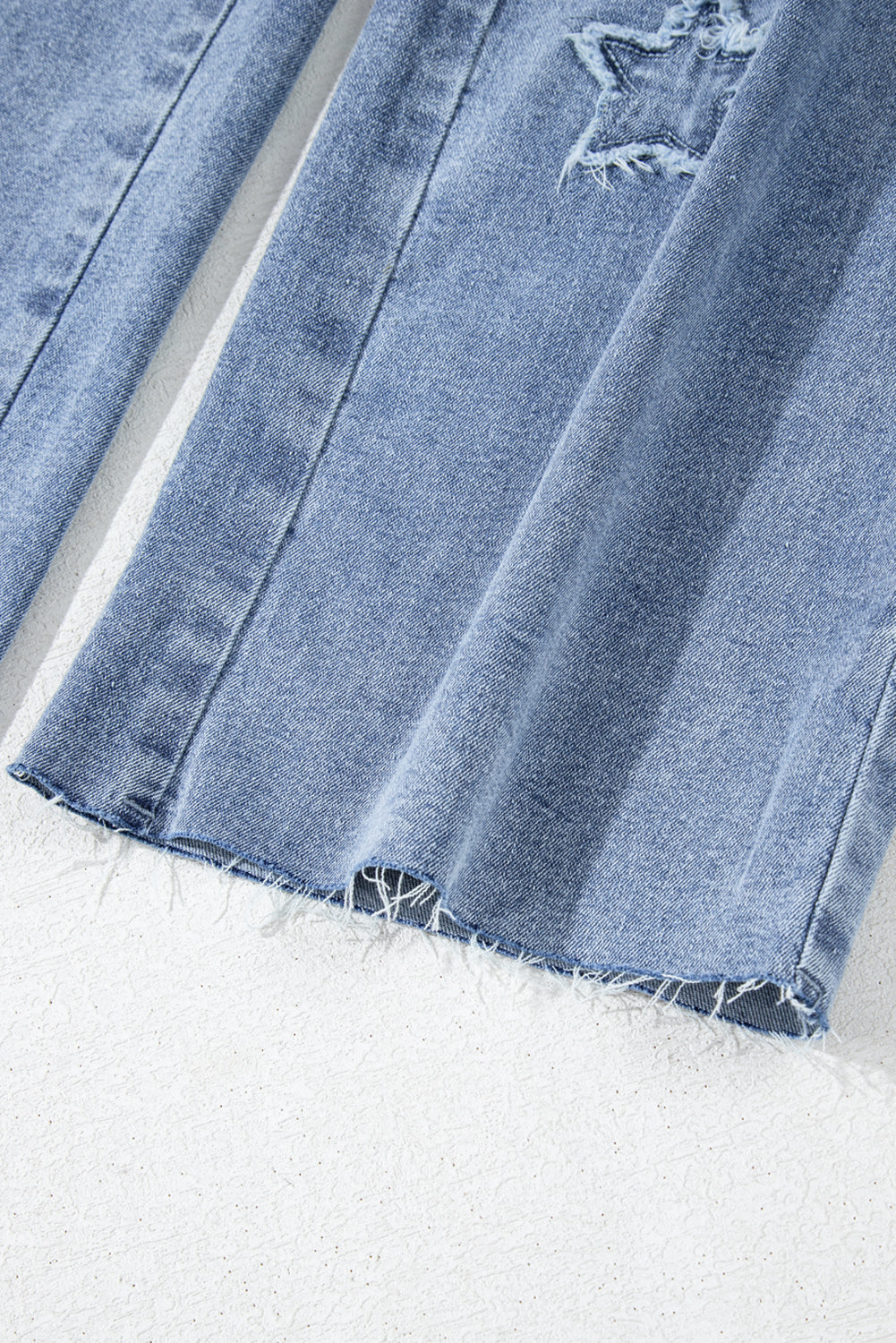 Dusk Blue Foiled Star Patchwork Straight Leg Loose Jeans Jeans JT's Designer Fashion