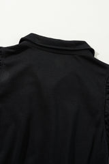 Black Zipper Flutter Sleeve Drawstring High Waist Jumpsuit Jumpsuits & Rompers JT's Designer Fashion