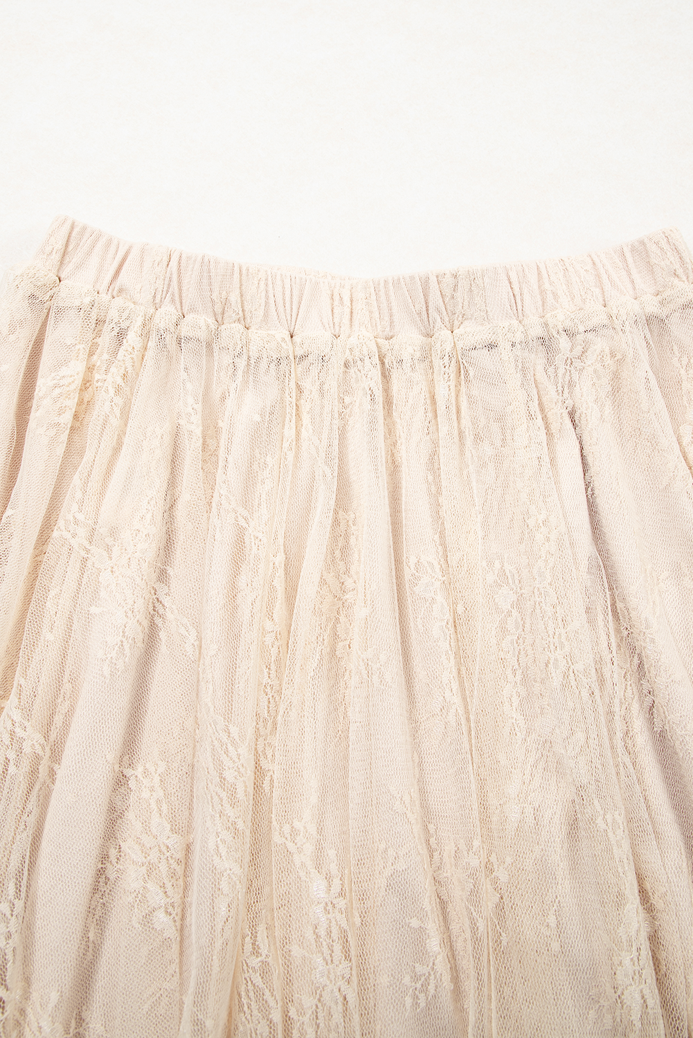 Apricot Lace Cascading Tiered High Waist Maxi Skirt Skirts & Petticoat JT's Designer Fashion