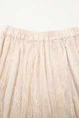 Apricot Lace Cascading Tiered High Waist Maxi Skirt Skirts & Petticoat JT's Designer Fashion