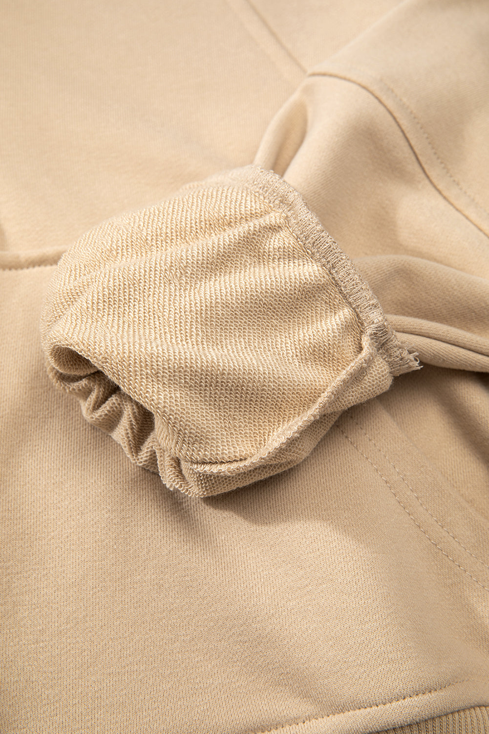 Parchment Quarter Zip Stand Neck Kangaroo Pocket Sweatshirt Sweatshirts & Hoodies JT's Designer Fashion