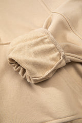Parchment Quarter Zip Stand Neck Kangaroo Pocket Sweatshirt Sweatshirts & Hoodies JT's Designer Fashion