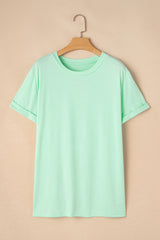 Iceland Blue Round Neck Rolled Sleeve Plus Size T-shirt Plus Size Tops & Tees JT's Designer Fashion