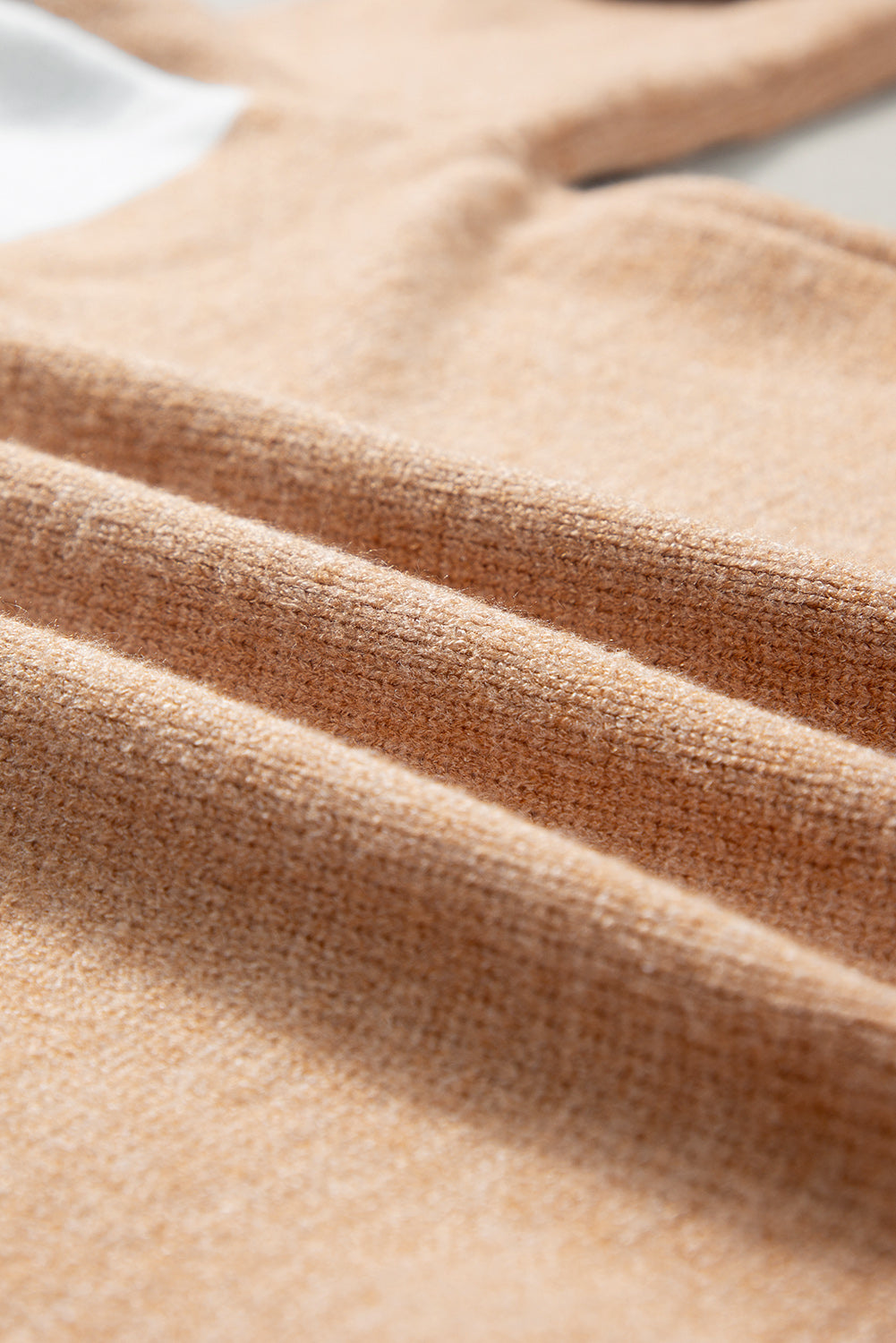 Straw Yellow Colorblock Ribbed Trim Round Neck Sweater Sweaters JT's Designer Fashion