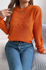 Flamingo Halloween Spooky Face Hollowed Pattern Casual Sweater Flamingo 100%Acrylic Sweaters JT's Designer Fashion