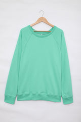 Green French Terry Cotton Blend Pullover Sweatshirt Sweatshirts & Hoodies JT's Designer Fashion