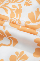 Apricot Floral Print Puff Short Sleeve Resort Plus Size Maxi Dress Plus Size Maxi Dresses JT's Designer Fashion