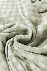 Green Checkered Print Kangaroo Pocket Drawstring Hoodie Sweatshirts & Hoodies JT's Designer Fashion