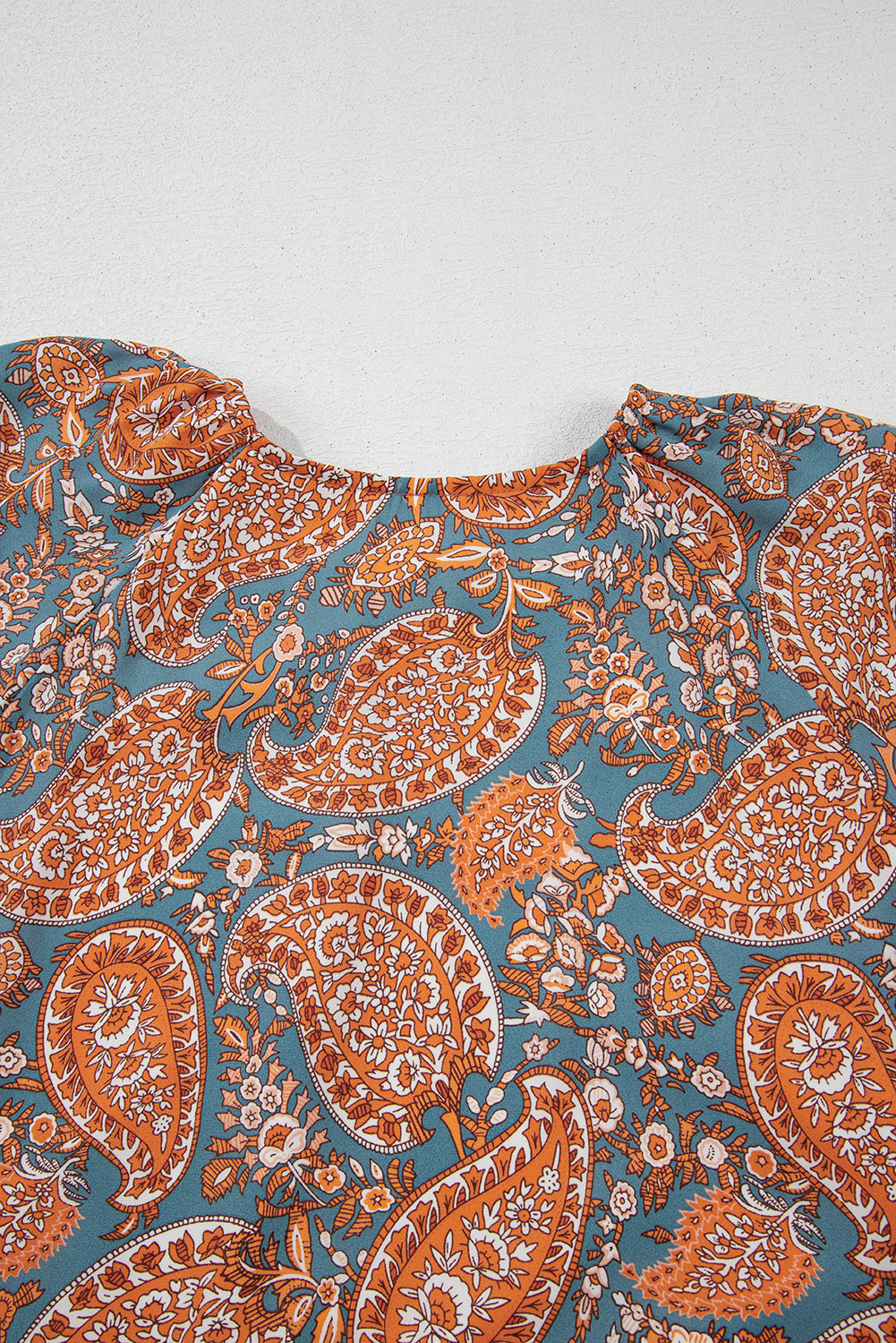 Orange Paisley Print Loose Fit Drawstring High Waist Mini Dress Mini Dresses JT's Designer Fashion
