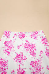Rose Boho Floral High Waist Ruffle Split Maxi Skirt Skirts & Petticoat JT's Designer Fashion