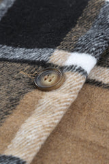 Plaid Print Buttoned Shirt Jacket Plaid Shackets JT's Designer Fashion
