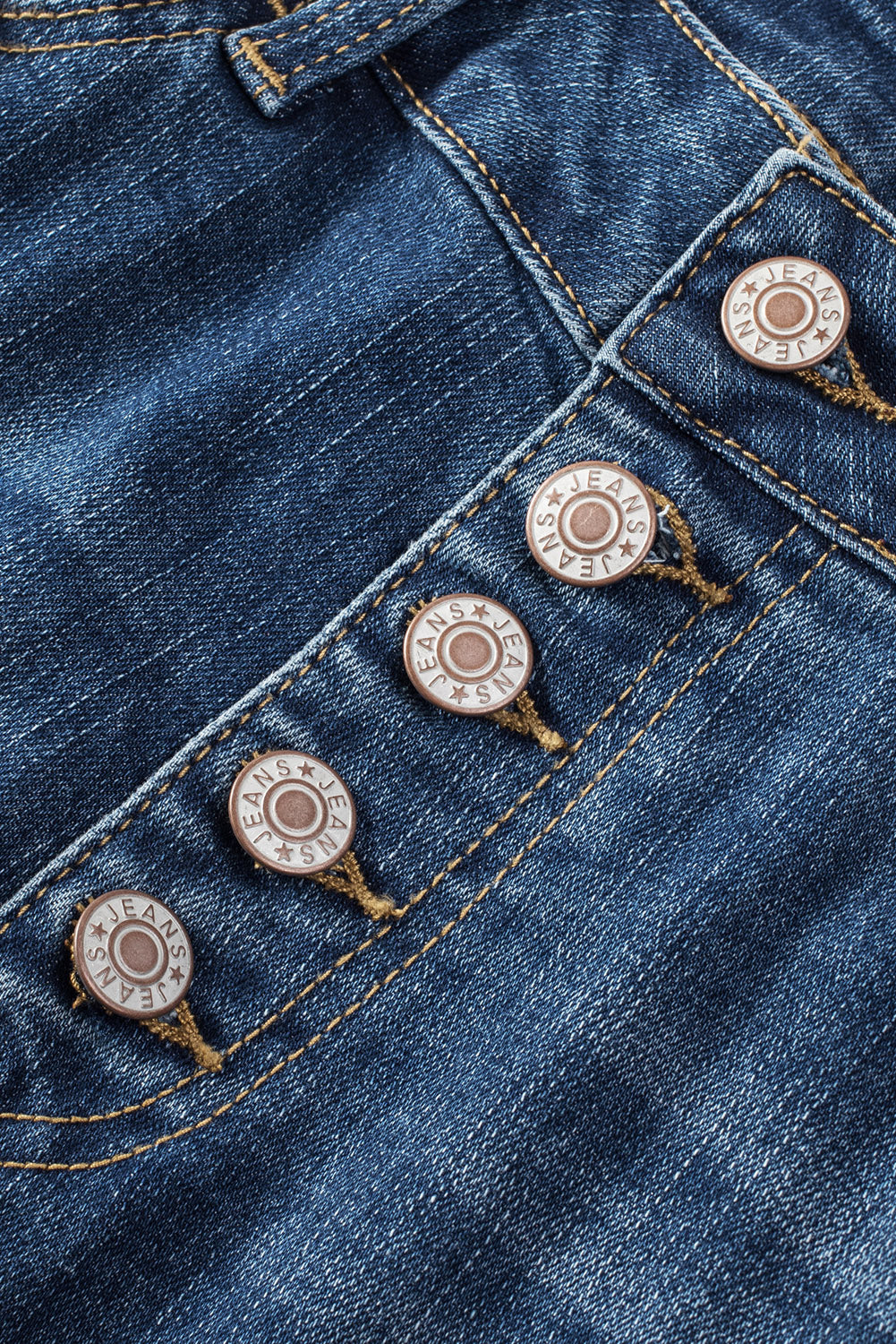 Blue Distressed Button Fly High Waist Skinny Jeans Jeans JT's Designer Fashion