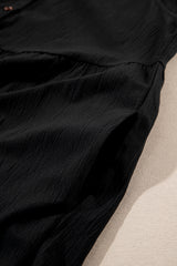 Black Plus Size Sleeveless Button Front Loose Jumpsuit Plus Size Bottoms JT's Designer Fashion