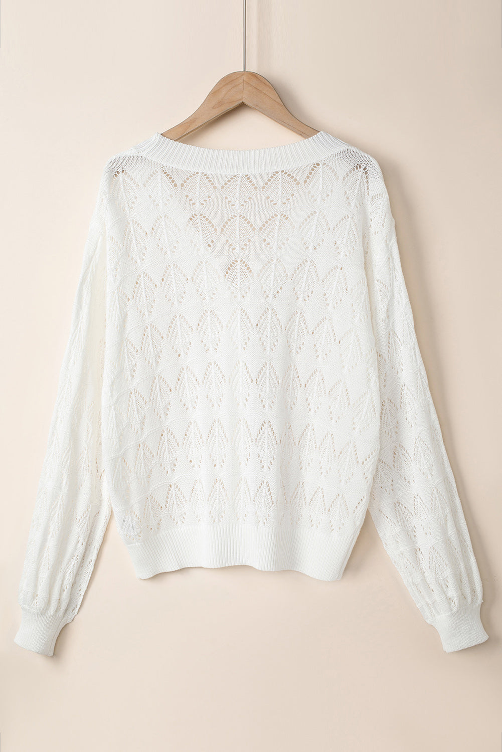 White Lightweight Buttoned Front Crochet Cardigan Cardigans JT's Designer Fashion