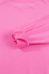 Bonbon Plain Drop Shoulder Crewneck Pullover Sweatshirt Sweatshirts & Hoodies JT's Designer Fashion